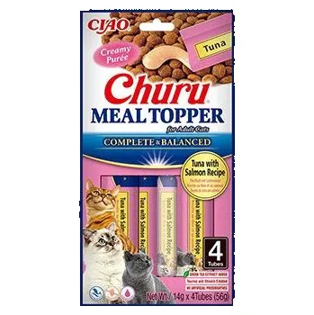 Pamlsek pro kočku Churu Cat Meal Topper Tuna with Salmon Recipe 4x14g