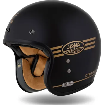 Helma na motorku Otevřená helma Cassida Eso Jawa Pérák černo perleťovo-zlatá 4XL