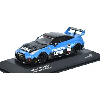autíčko Nissan GT-R (R35) LBWK #5 modrý 1:43 - Solido Nissan GTR (R35) Liberty Walk - kovový model auta
