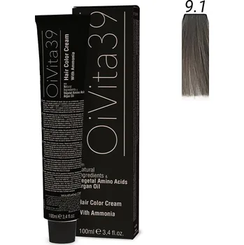Barva na vlasy OiVita39 Hair Color Cream with Ammonia 9.1 - Profesionální krémová barva na vlasy s amoniakem 100 ml