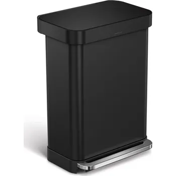 Matně černý nášlapný ocelový odpadkový koš 55 l – simplehuman ID_1653174