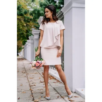 Dámské šaty KARTES MODA šaty dámské KM216-4 36 béžová