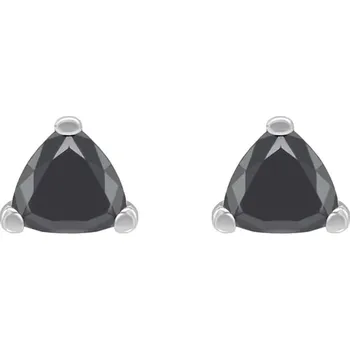 Šperk Zlaté náušnice s černými trillion diamanty Vock