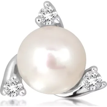 Přívěsek Ikarus S Pearl and White Topaz - stříbrný přívěsek s perlou a bílým topazem