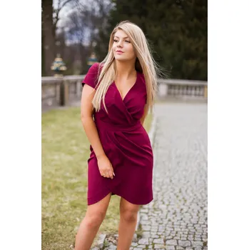 Dámské šaty KARTES MODA šaty dámské KM308-4 34 bordó