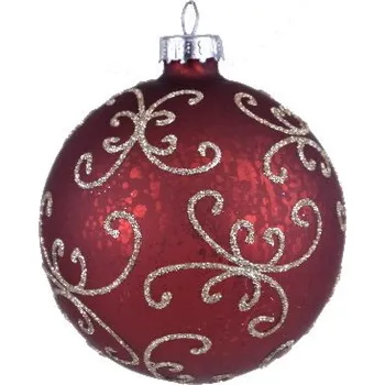 Vánoční ozdoba Ozdoba ornament, červená, box 4ks|Ego Dekor