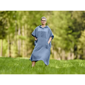 Dámský župan Nelly Mušelínové pončo dámské - Světlé modré Rozměr: UNI