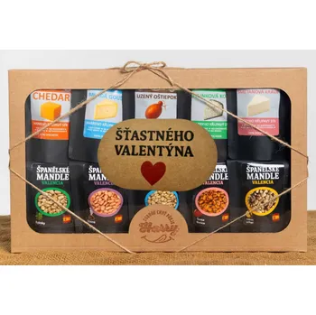 Dárková krabička Dárková sada 10 druhů Křupavý sýr a Španělské mandle