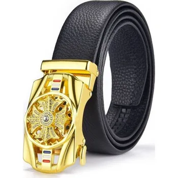 Opasek Pánský kožený pásek L499 zlatá 105 cm