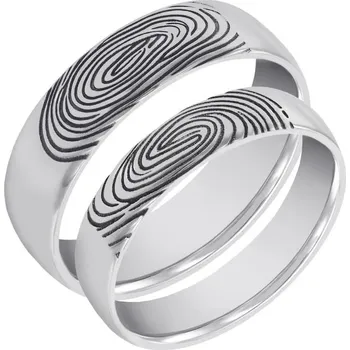 Prsten Snubní prsteny ze zlata s otisky prstů Hiale