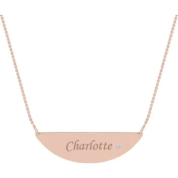Náhrdelník Zlatý půlměsíc s diamantem a gravírem dle vaší volby Liviane
