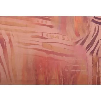 Viskóza v hnědé barvě s abstraktním potiskem a saténovým vzhledem 212305.0003