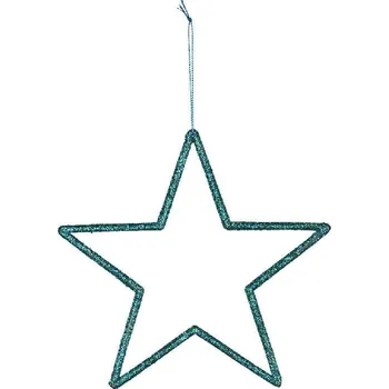 Vánoční dekorace Závěs hvězda, petrolejová, pr. 24,5cm|Ego Dekor