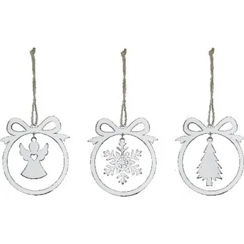 Závěs s mašličkou, bílá, balení obsahuje 3 kusy!|Ego Dekor