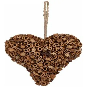 Bytová dekorace Závěs srdce skořice, hnědá, pr. 14cm|Ego Dekor