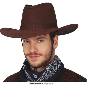 Klobouk Kovbojský klobouk ze syntetické kůže hnědý