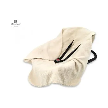 Dětský pokoj KIECZMERSKI Otulacz muślinowy - kocyk do nosidełka, fotelika kubełkowego 75x75 cm MUŚLIN bawełna 100% beż