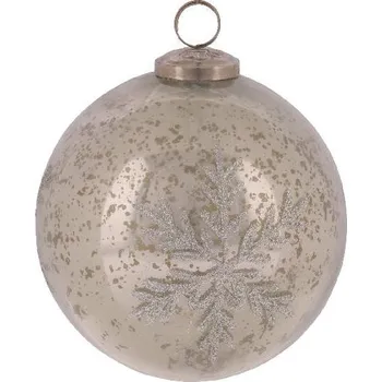Vánoční ozdoba Ozdoba koule skleněná Sněhová vločka, 15x15x15cm, ks|Ego Dekor