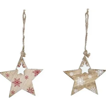 Vánoce Hvězda dřevěná, balení obsahuje 2 kusy!|Ego Dekor