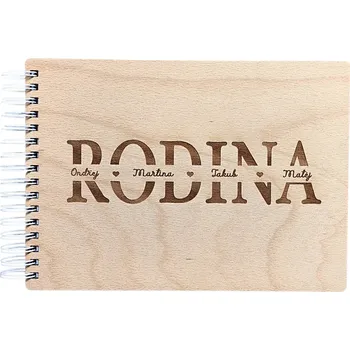 Fotoalbum Dřevěné album - Rodina Vyber typ vazby: Dva doplňovací kroužky (sříbrné), Barva vnitřních papírů: Bílá