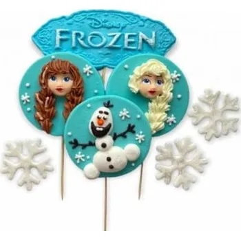 Jedlá dekorace na dort Cukrová figurka Frozen zápich do dortu - K Decor