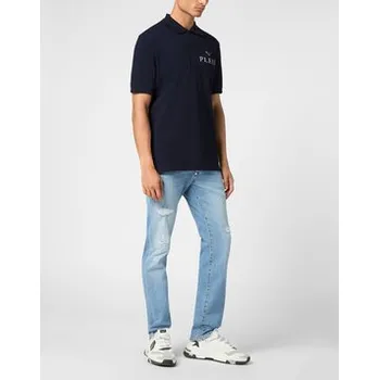 Pánská košile PHILIPP PLEIN Polokošile 9553 Světle modrá Slim Fit S