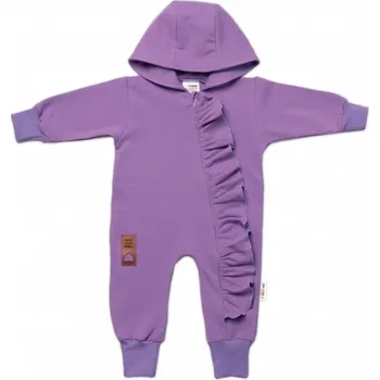 Kojenecký overall Teplákový overal s volánkem a kapucí GIRL, Baby Nellys, fialový