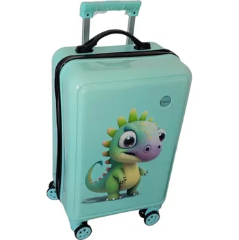 Dětský cestovní kufr Dino XS – lehký kufr, 45×31×22 cm, objem 24l, kódový zámek, světle zelený