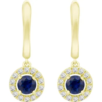 Šperk Zlaté visací náušnice se safíry a diamanty Macy
