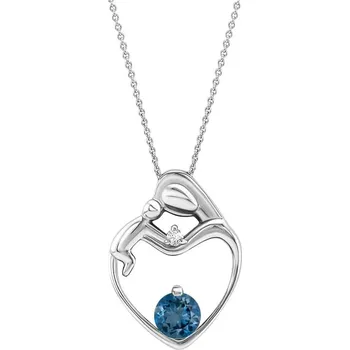 Šperk Přívěsek matka a dítě s londýnským topazem a diamantem Ella