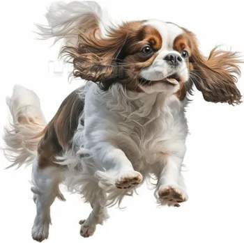 Nášivka Nažehlovačka Kavalír king Charles španěl běžící - 6 x 6 cm