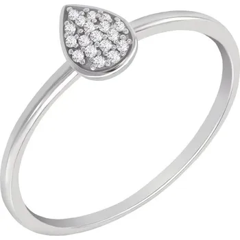 Prsten Zlatý prsten ve tvaru kapky plný diamantů Lestia