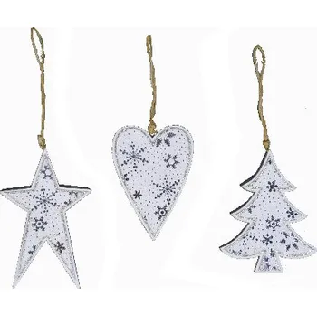 Závěs se vzorem, bílá, V, balení obsahuje 3 kusy!|Ego Dekor