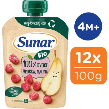 Sunar BIO kapsička hruška, malina (12 x 100 g)
