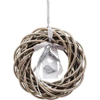 Bytová dekorace Věnec s mašlí, šedá, M|Ego Dekor