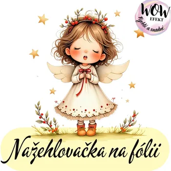 Nažehlovačky na fólii Nažehlovačka na fólii, ANDÍLEK - zpívající, 1 kus Zvolte VELIKOST motivu ZDE:: Menší