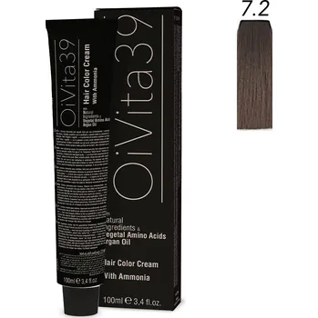 Barva na vlasy OiVita39 Hair Color Cream with Ammonia 7.2 - Profesionální krémová barva na vlasy s amoniakem 100 ml