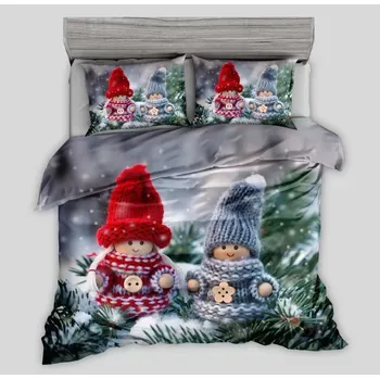 Povlečení 3D Bavlněné povlečení MINI JOY CHRISTMAS šedé, 100% bavlna Rozměr povlečení: 70 x 90 cm | 140 x 200 cm, 140x200 + 70x90, mikrovlákno, 135 g/m2