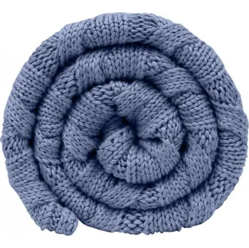 Dětská deka Bambusová dětská pletená deka Baby Nellys, vzor pletený cop, 80 x100 cm, jeans