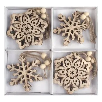 Vánoce Dekorace vločky na zavěšení 7 cm, 12 ks