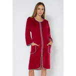 Velurový dámský župan Radana vínový 4XL