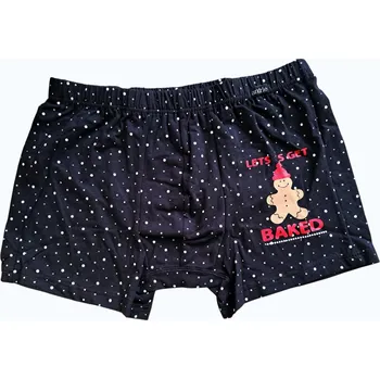 Boxerky Andrie PS 5948 černé vánoční pánské boxerky Barva: černá, Velikost: M