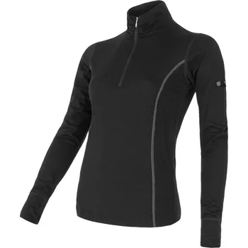 cyklistický dres Dámské triko dl.rukáv stoják zip SENSOR MERINO ACTIVE černá S