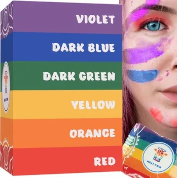 Svatební dekorace Barevný prášek Holi - sada 6 barev