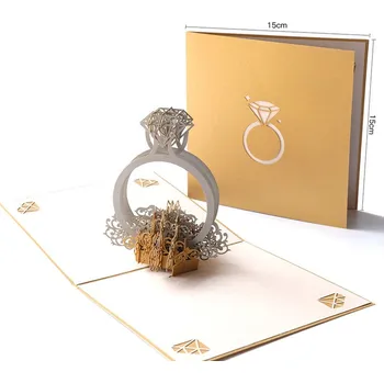 Svatební dekorace 3D přání (Diamantový prsten)