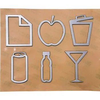 Odpadkový koš Caimi Brevetti SADA 6 ks samolepek na odpadkový koš pro tříděný odpad, 4,5 x 5 cm