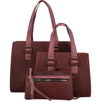 Kabelka Módní dámský koženkový set kabelek Shanya, vínový
