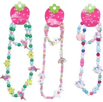 Dětské navlékací korálky Korálky dřevěné set 2 ks