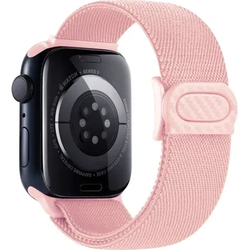 Příslušenství k chytrým hodinkám eses Nylonový elastický řemínek pro Apple Watch - Růžový 38mm, 40mm, 41mm