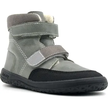 Chlapecká zimní obuv Jonap barefoot dětské zimní boty s vlnou - Falco Šedé – SLIM Velikost: 26